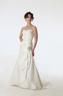 Taffeta wedding dress with train